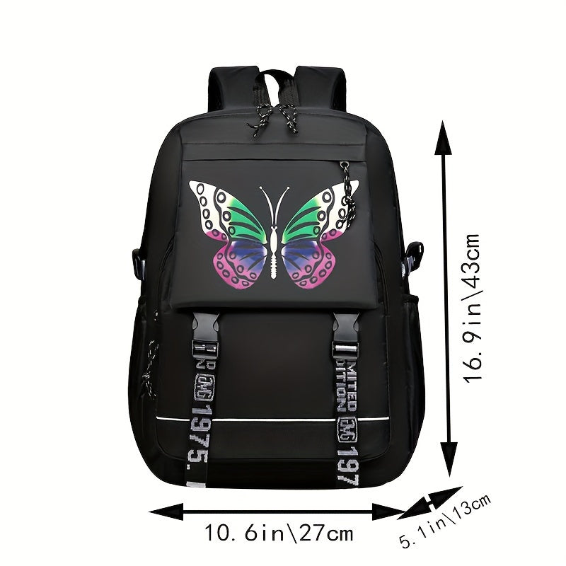 Stylish Backpacks for Students, Fashionable Bags for Women, Oxford Cloth Backpacks for Middle And High School Students [Zipper Direction Random, Shoulder Strap Letters Random]