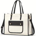 Laptop Bags For Women Canvas Tote Bags For Women 15.6 Inch Large Handbag Ladies Laptop Bags Work Bags Shoulder Bag For School Office Business Travel